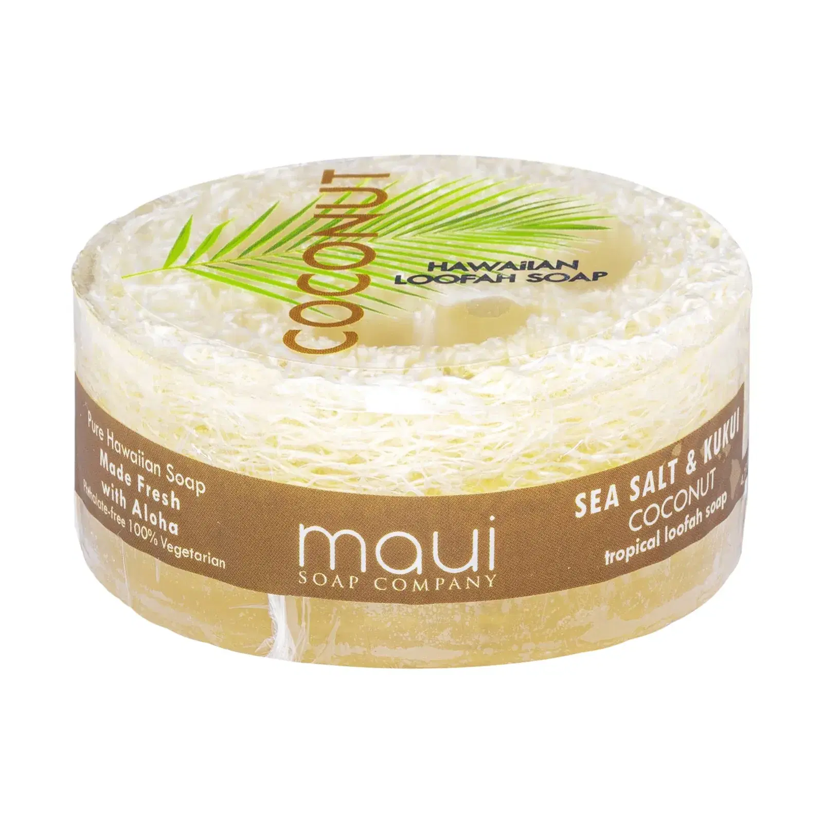 Coconut Sea Salt & Kukui Exfoliating Loofah Soap 4.75oz - Image 3