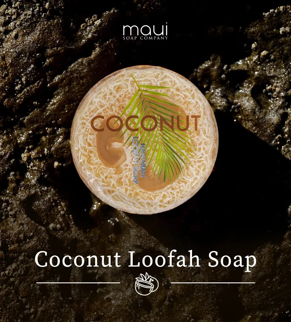 Coconut Sea Salt & Kukui Exfoliating Loofah Soap 4.75oz - Image 4