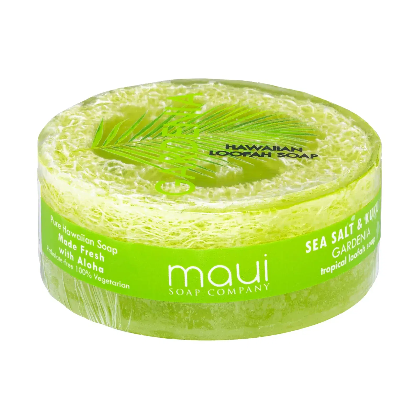 Gardenia Sea Salt & Kukui Exfoliating Loofah Soap 4.75oz - Image 3