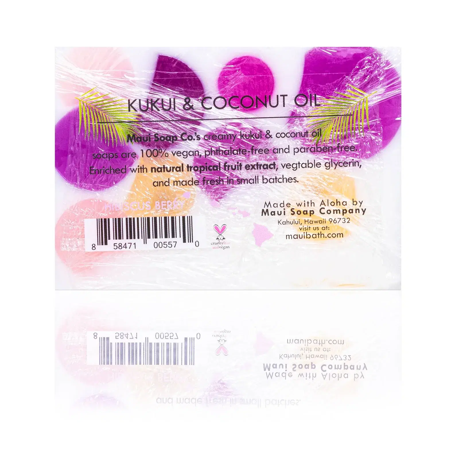 Hibiscus Bar Soap with Kukui & Coconut Oil 6oz - Image 2