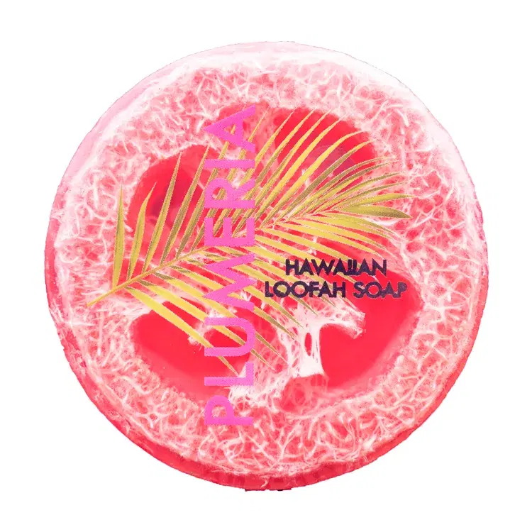 Plumeria Sea Salt & Kukui Exfoliating Loofah Soap 4.75oz - Image 2