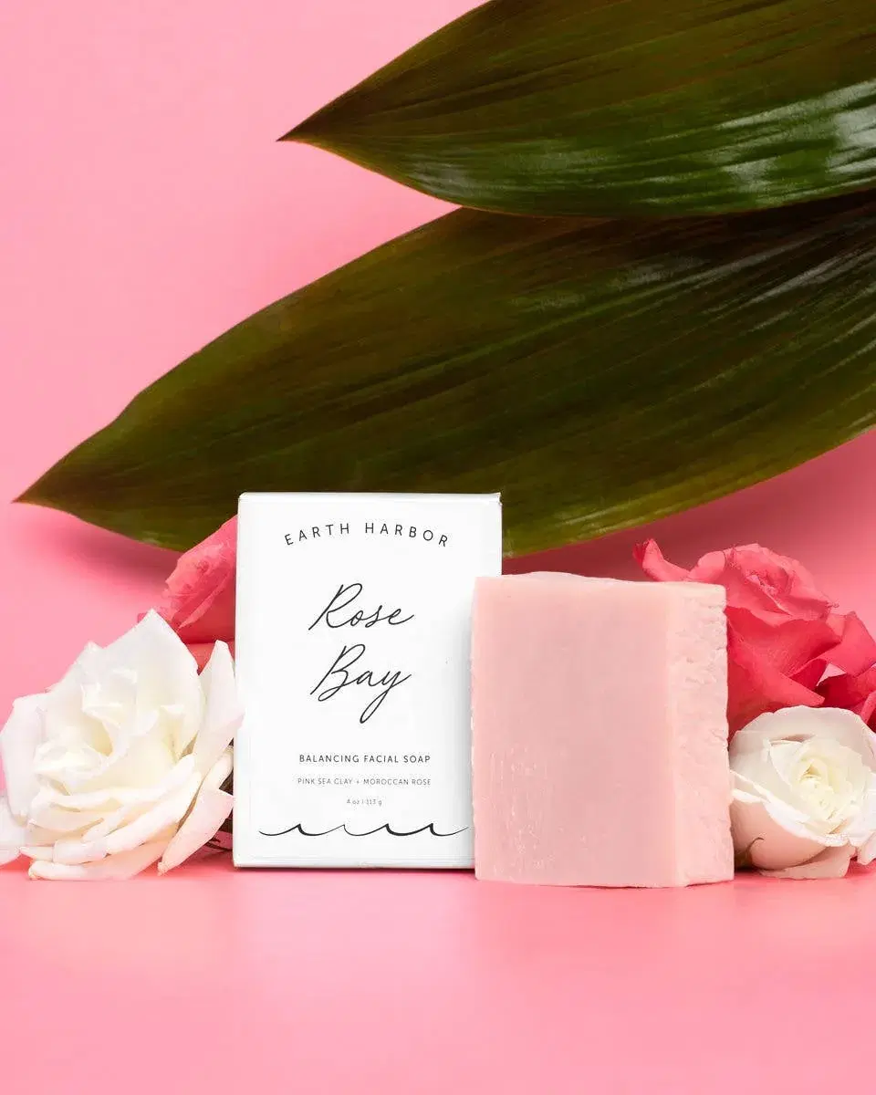 ROSE BAY Facial Soap Cleanser: Pink Sea Clay + Coconut Oil - Image 4